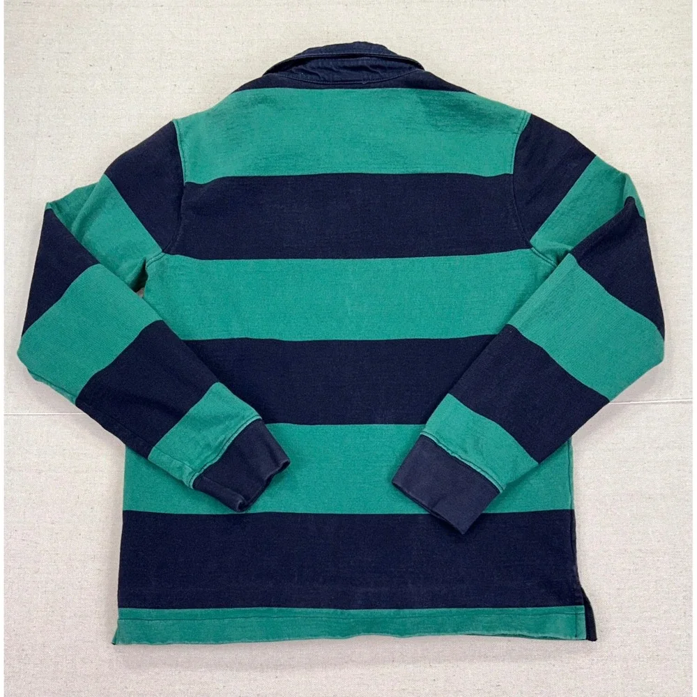 Vintage The North Face Mens Small Rugby Shirt Classic Striped Long Sleeve Polo